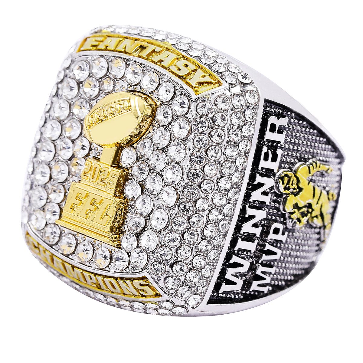 Fantasy Football Championship Ring 2025 ā Silver & Gold Champion Edition