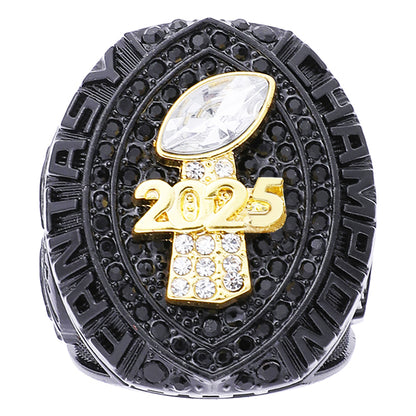 Black & Gold Fantasy Football Championship Ring 2025 – Champion Edition