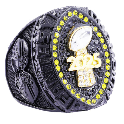 Black, Gold & Yellow Fantasy Football Championship Ring 2025 – Champion Edition