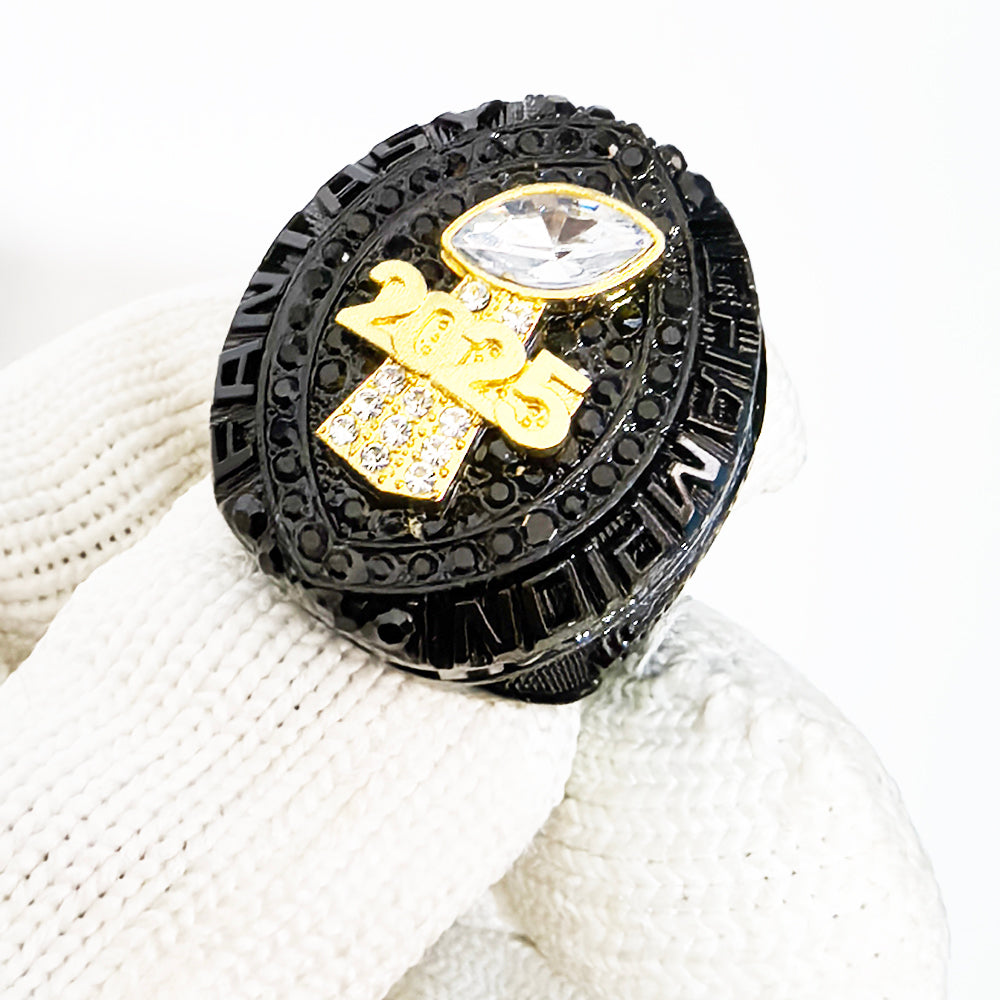 Black & Gold Fantasy Football Championship Ring 2025 – Champion Edition
