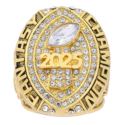 Gold Fantasy Football Championship Ring 2025 – Champion Edition