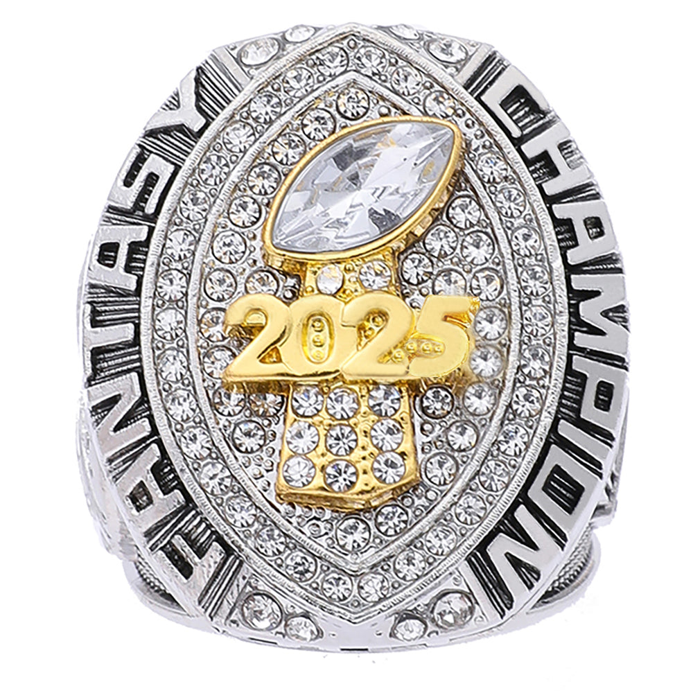 Silver & Gold Fantasy Football Championship Ring 2025 – Champion Edition