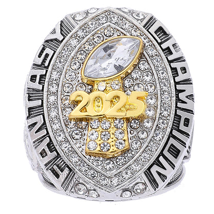 Silver & Gold Fantasy Football Championship Ring 2025 – Champion Edition