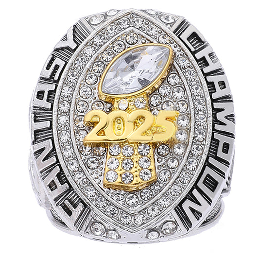 Silver & Gold Fantasy Football Championship Ring 2025 – Champion Edition