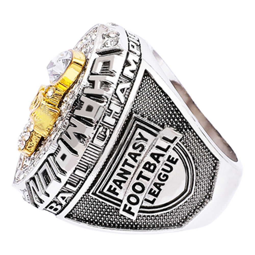 Silver & Gold Fantasy Football Championship Ring 2025 – Champion Edition