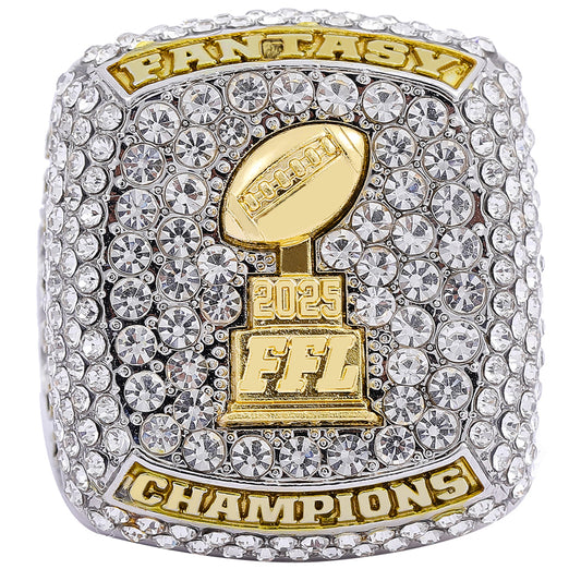 Fantasy Football Championship Ring 2025 – Silver & Gold Champion Edition
