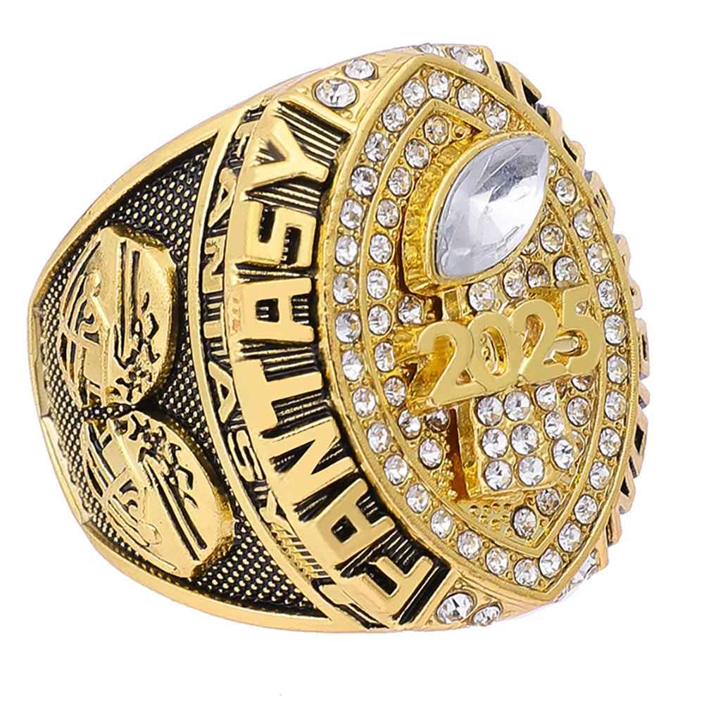 Gold Fantasy Football Championship Ring 2025 – Champion Edition
